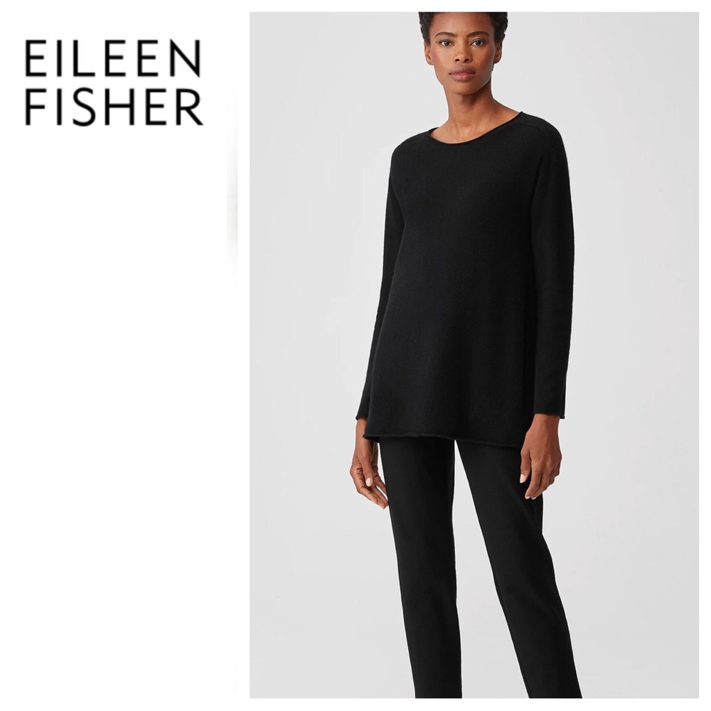 EILEEN FISHER SEAMLESS FEATHERWEIGHT LUXE MERINO WOOL SWEATER SIZE XS
